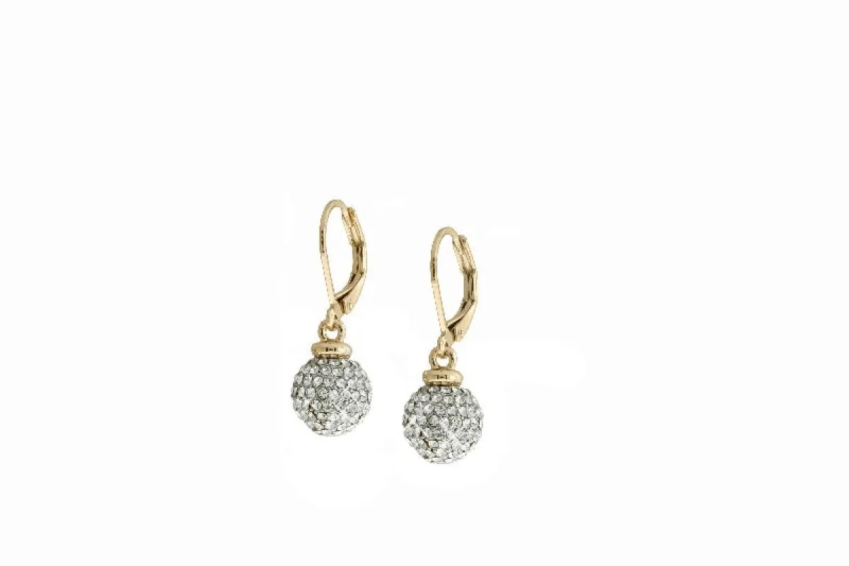 GOLD EARRINGS CLEAR CLEAR STONES ( 6262 GCL ) sold by Oh My Jewelry