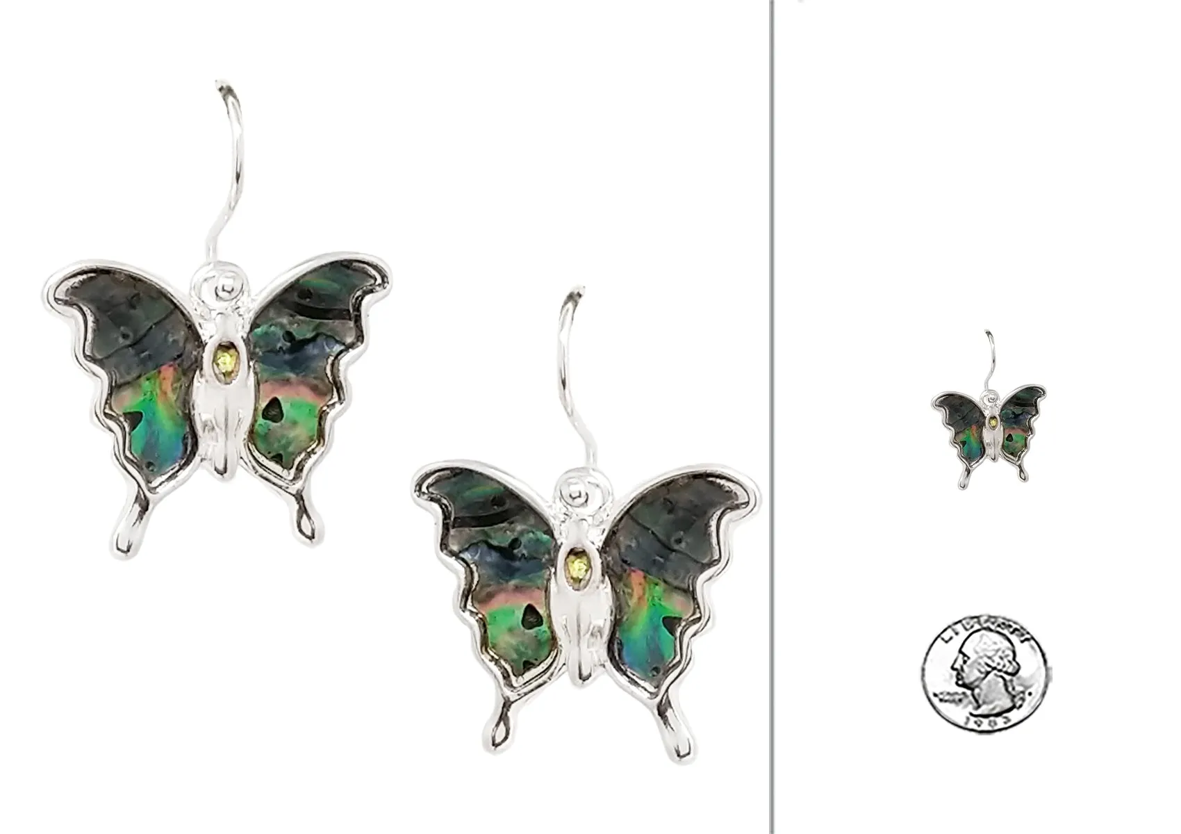 GARDEN ABALONE EARRINGS BUTTERFLY ( 6536 SAV ) sold by Oh My Jewelry