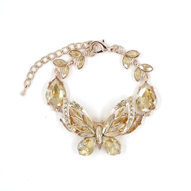 ROSE GOLD BUTTERFLY BRACELET TOPAZ STONES ( 2064 RGLCT ) sold by Oh My Jewelry