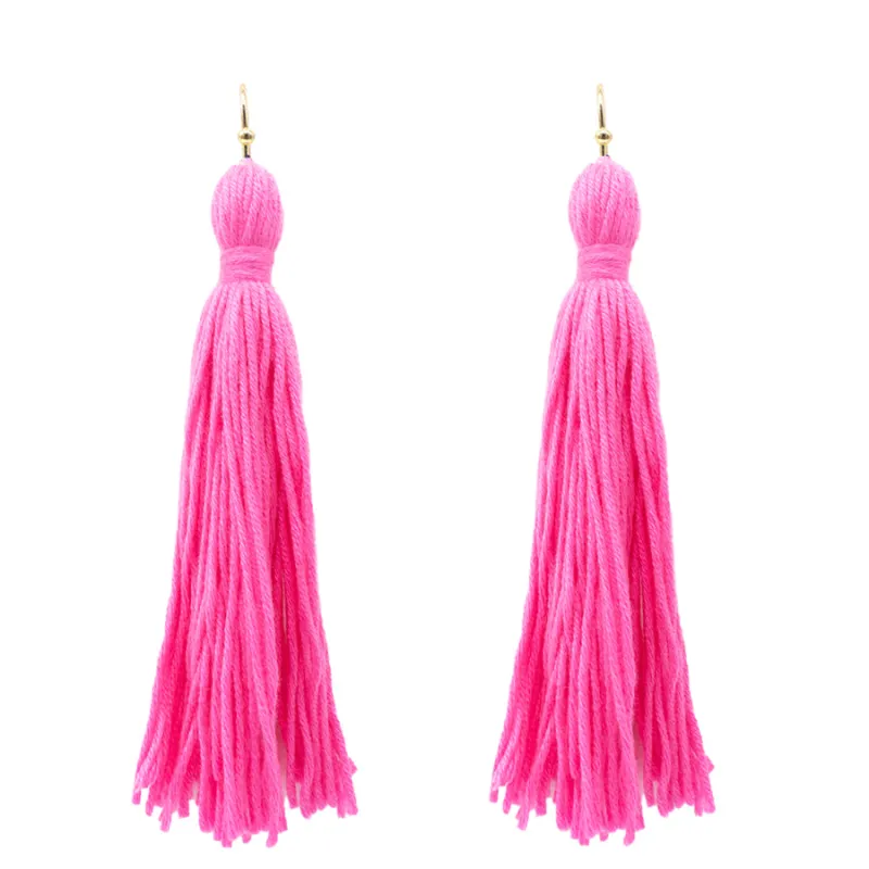 HOT PINK Tassel Earrings ( 6081 HPK ) sold by Oh My Jewelry