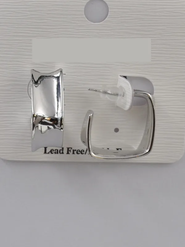 SILVER HUGGIE HOOP EARRINGS ( 233439 S ) sold by Oh My Jewelry
