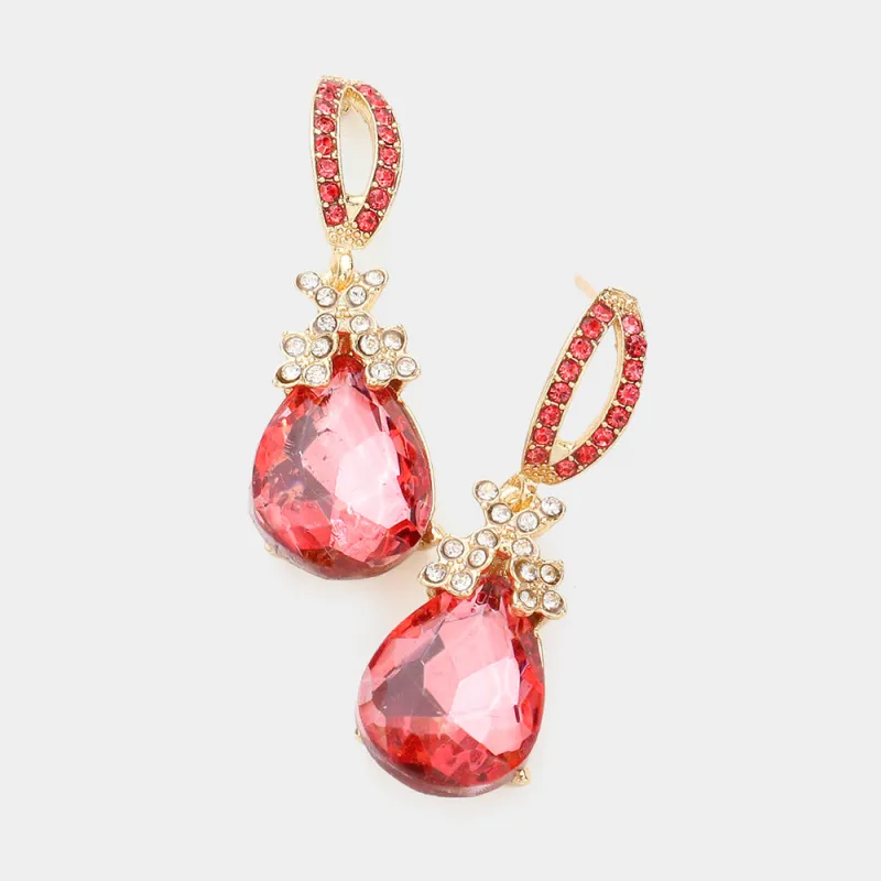 GOLD DANGLING EARRINGS CORAL STONES ( 151 GCO ) sold by Oh My Jewelry
