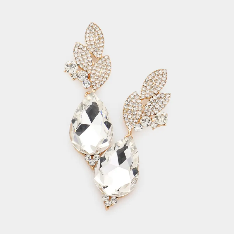 GOLD EARRINGS CLEAR STONES ( 828 GDCRY ) sold by Oh My Jewelry