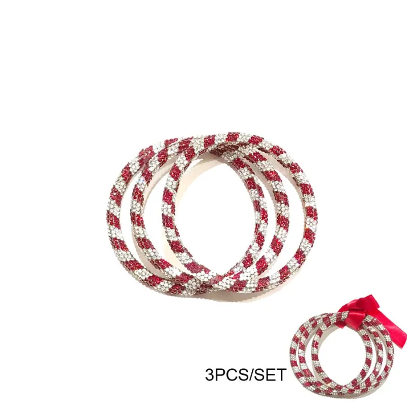 3 RED WHITE BANGLE SET ( 01 SIWH ) sold by Oh My Jewelry