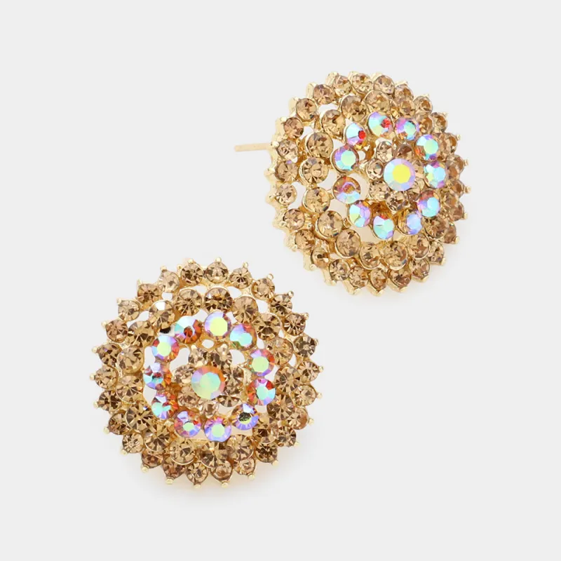GOLD TOPAZ SUNBURST EARRINGS ( 1774 GTOP ) sold by Oh My Jewelry