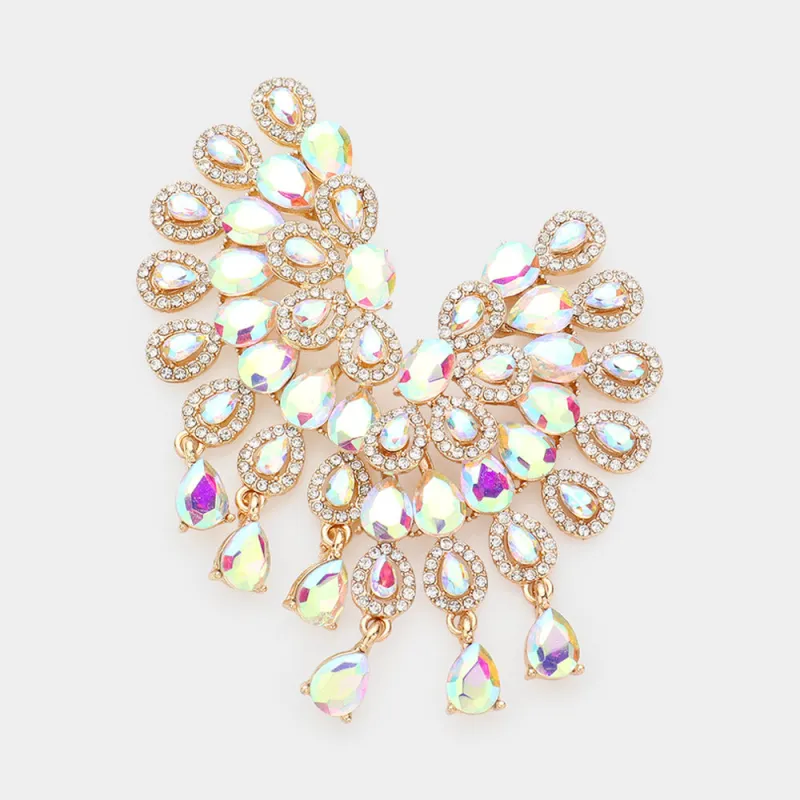 GOLD AB EARRINGS CLUSTER ( 2591 GDAB ) sold by Oh My Jewelry