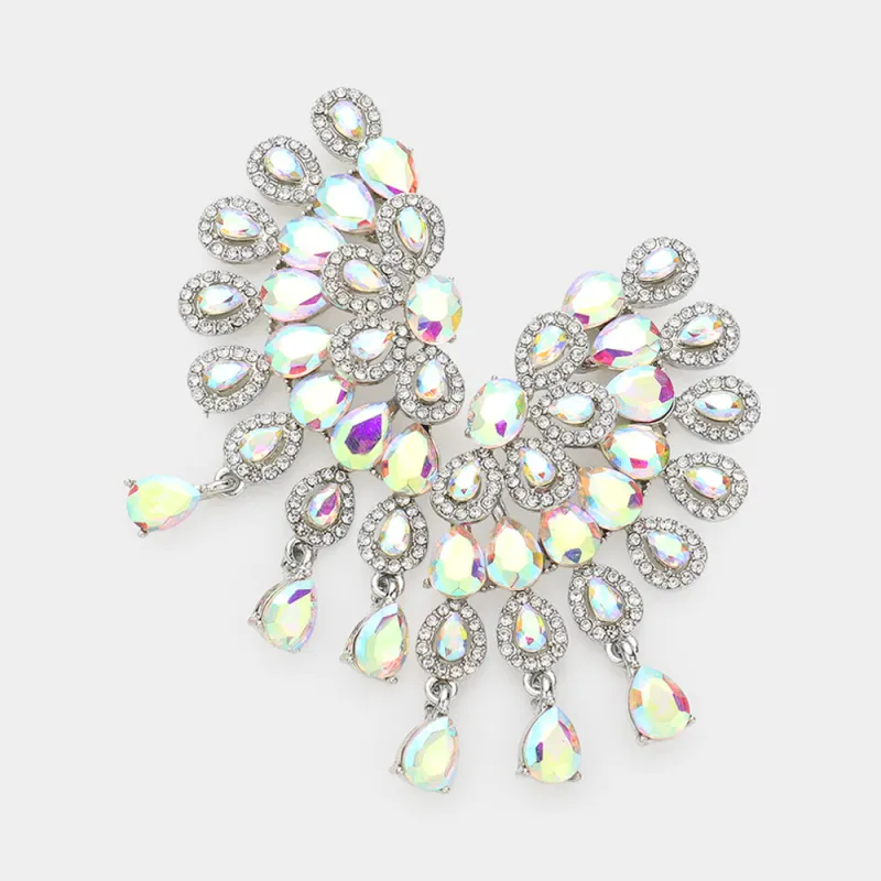 SILVER AB EARRINGS CLUSTER ( 2591 RHAB ) sold by Oh My Jewelry