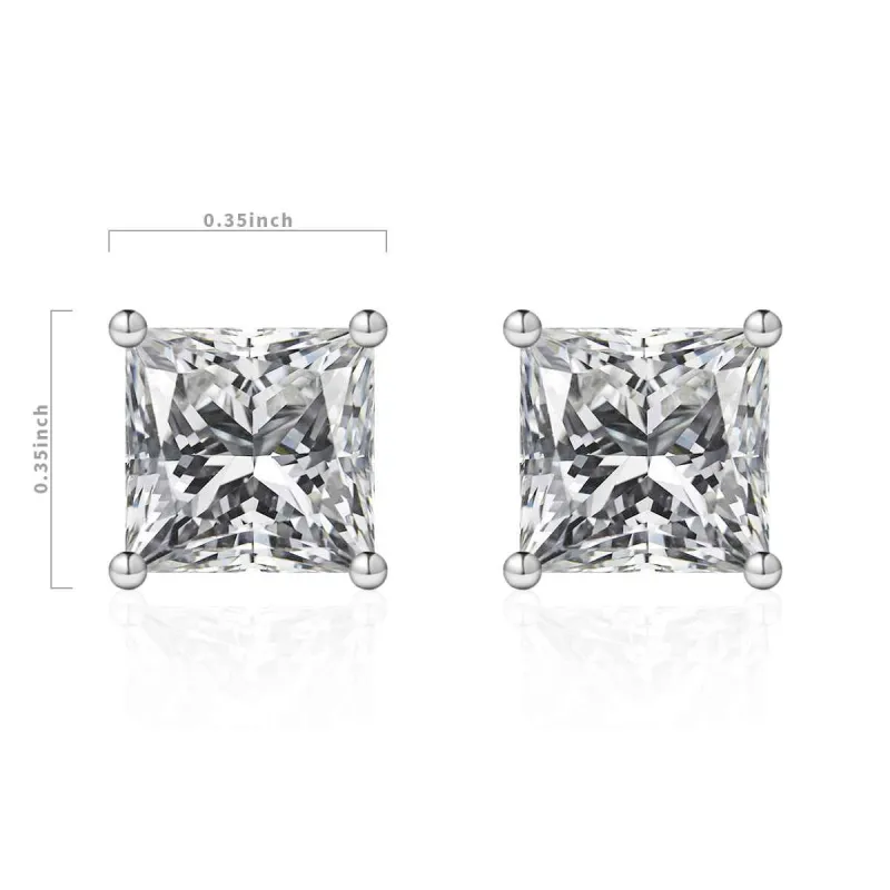 8mm SILVER CZ CUBIC ZIRCONIA STUD EARRINGS ( 0003 8 ) made by Oh My Jewelry