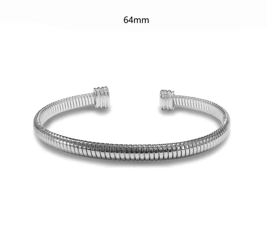 SILVER TEXTURED CUFF BANGLE ( 1425 RH ) sold by Oh My Jewelry