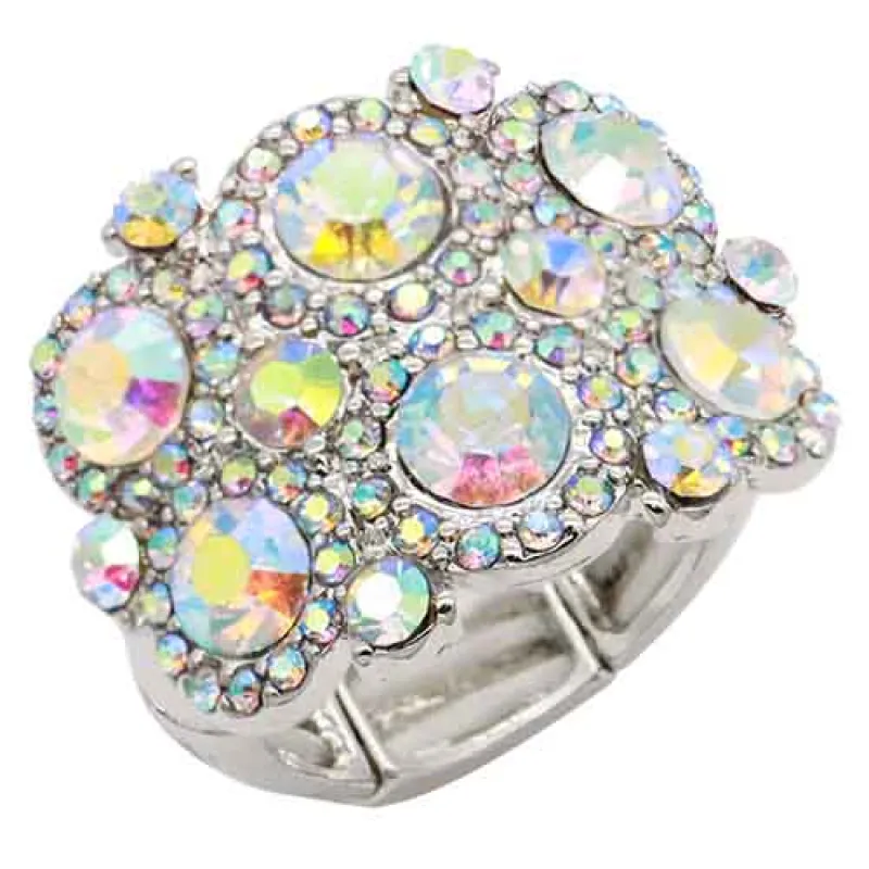 SILVER AB STRETCH RING ( 2726 SVAB ) sold by Oh My Jewelry