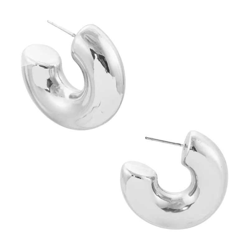 SILVER HOOP EARRINGS ( 4715 RH ) sold by Oh My Jewelry