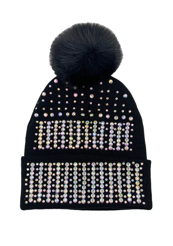 BLACK BEANIE AB STONES ( 0664 BKX ) made by Oh My Jewelry