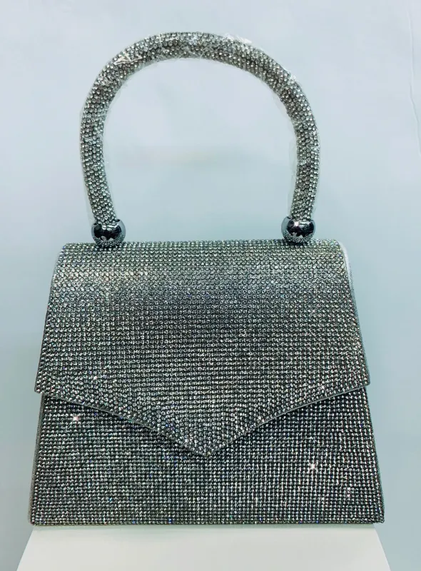 SILVER RHINESTONE PURSE ( 48 SILVER ) sold by Oh My Jewelry