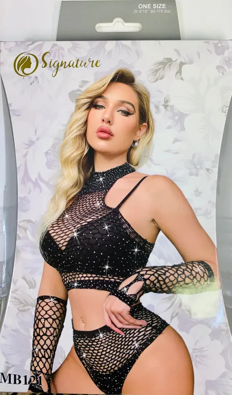 BLACK BODY FISHNET ONE SIZE ( MB 121 ) made by Oh My Jewelry