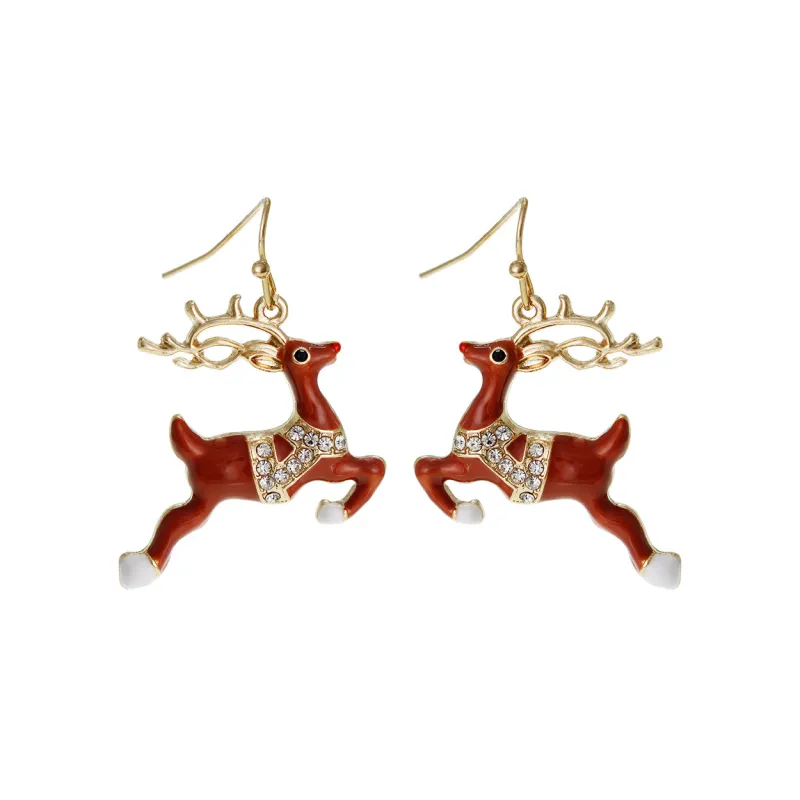 GOLD BROWN REINDEER EARRINGS ( 25773 XG ) sold by Oh My Jewelry