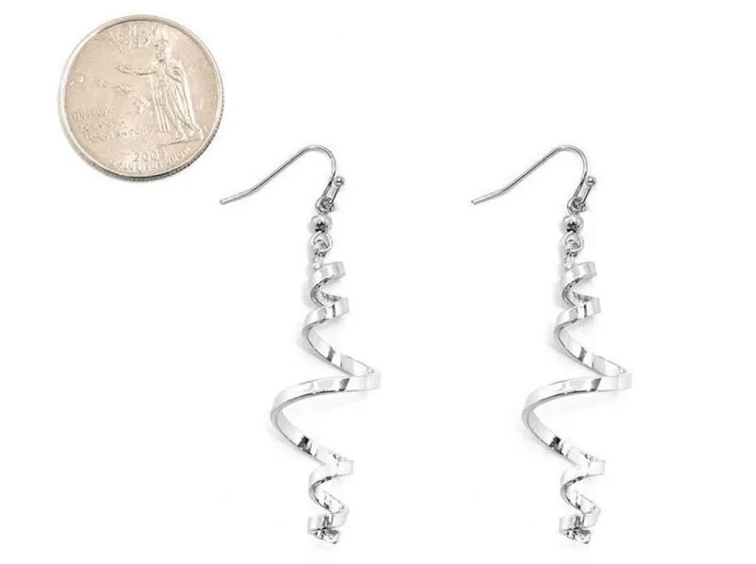 SILVER SPIRAL EARRINGS ( 5264 RH ) sold by Oh My Jewelry