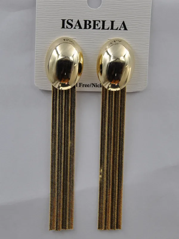 GOLD DANGLING EARRINGS ( 233457 G ) sold by Oh My Jewelry