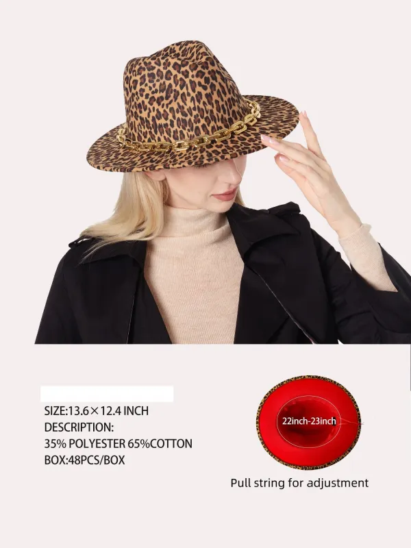 BROWN ANIMAL PRINT CHAIN HAT ( 3189 BROWN ) 78e made by Alice + Olivia