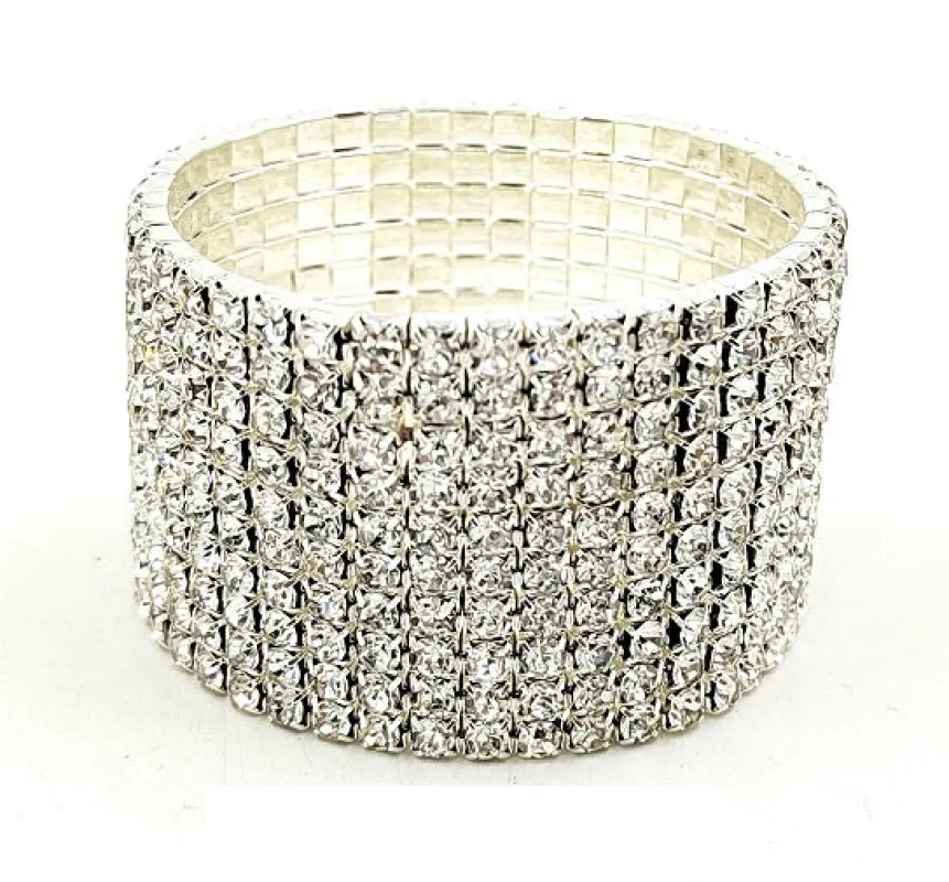 10 LINE STRETCH BRACELET CLEAR STONES ( 0010 1C ) sold by Oh My Jewelry
