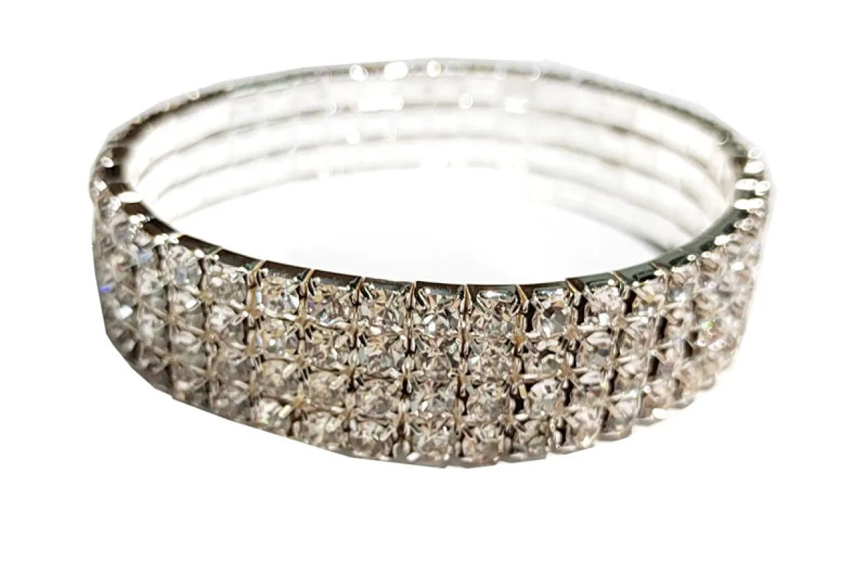4 LINE STRETCH BRACELET CLEAR STONES ( 0004 1C ) sold by Oh My Jewelry