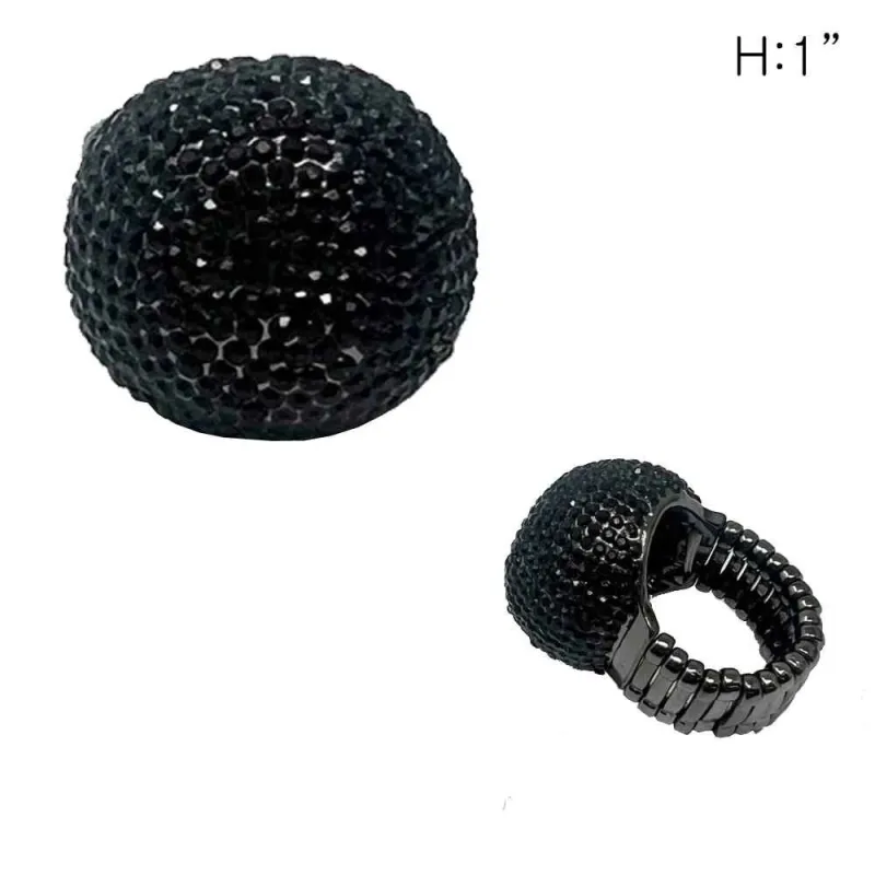 HEMATITE STRETCH RING DOME BLACK STONES ( 92 BJT ) sold by Oh My Jewelry