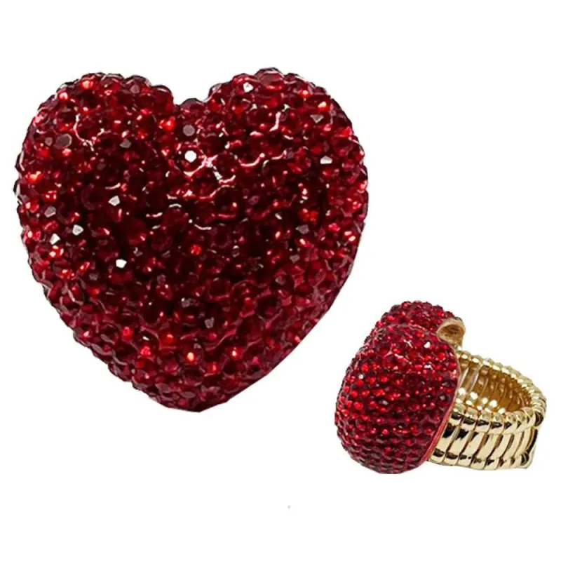 GOLD HEART RING RED STONES ( 89 GRD ) sold by Oh My Jewelry