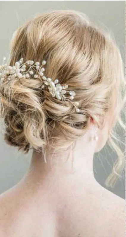 SILVER WHITE PEARL HAIR PIN ( AO1 ) sold by Oh My Jewelry