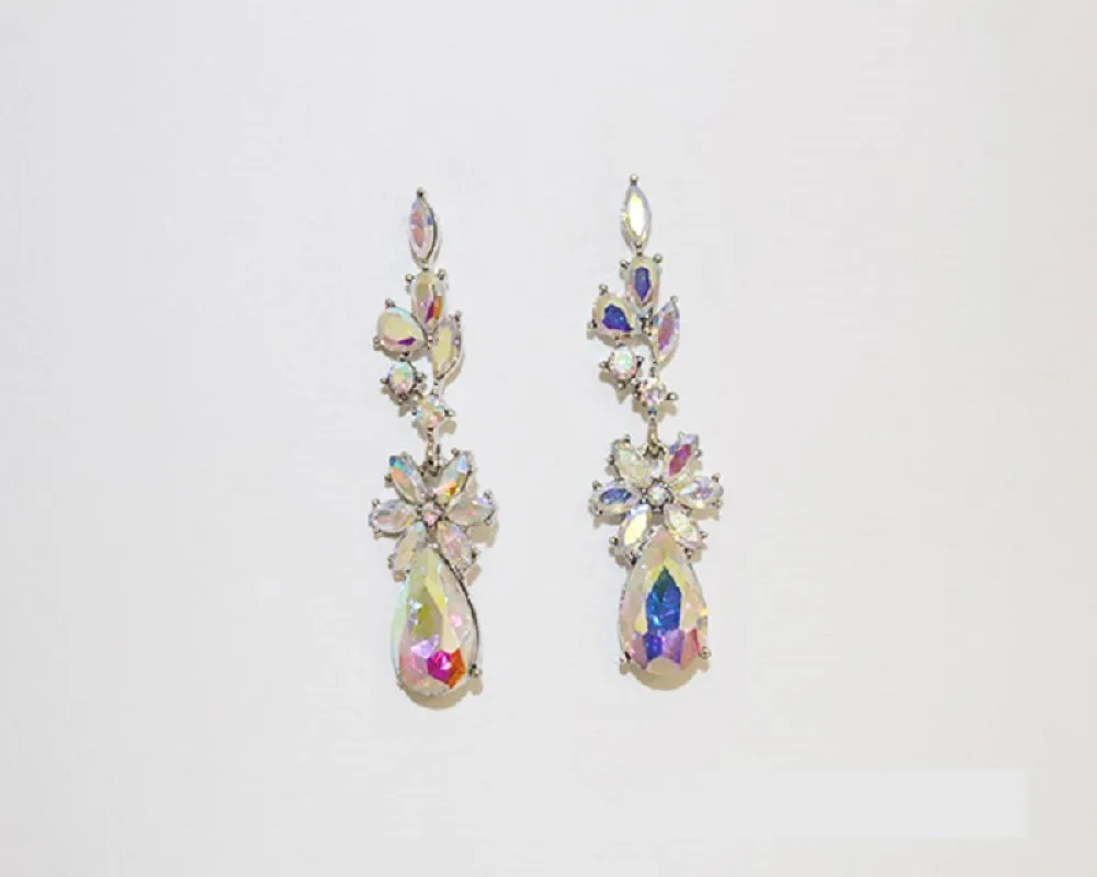 SILVER AB DANGLING EARRINGS ( 1700 SAB ) sold by Oh My Jewelry