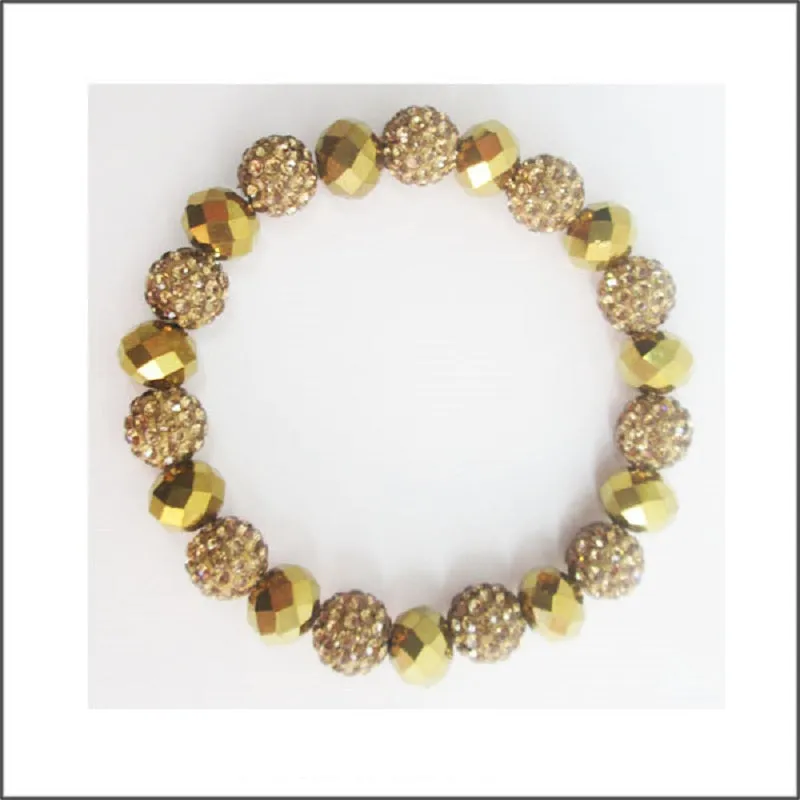 10MM RHINESTONE TOPAZ CRYSTAL BEADED STRETCH BRACELET ( 03 107 ) sold by Oh My Jewelry