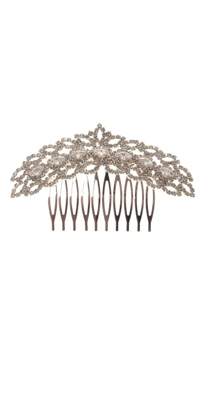 SILVER HAIR COMB CLEAR CZ CUBIC ZIRCONIA STONES ( 41309 CZCLSV ) sold by Oh My Jewelry