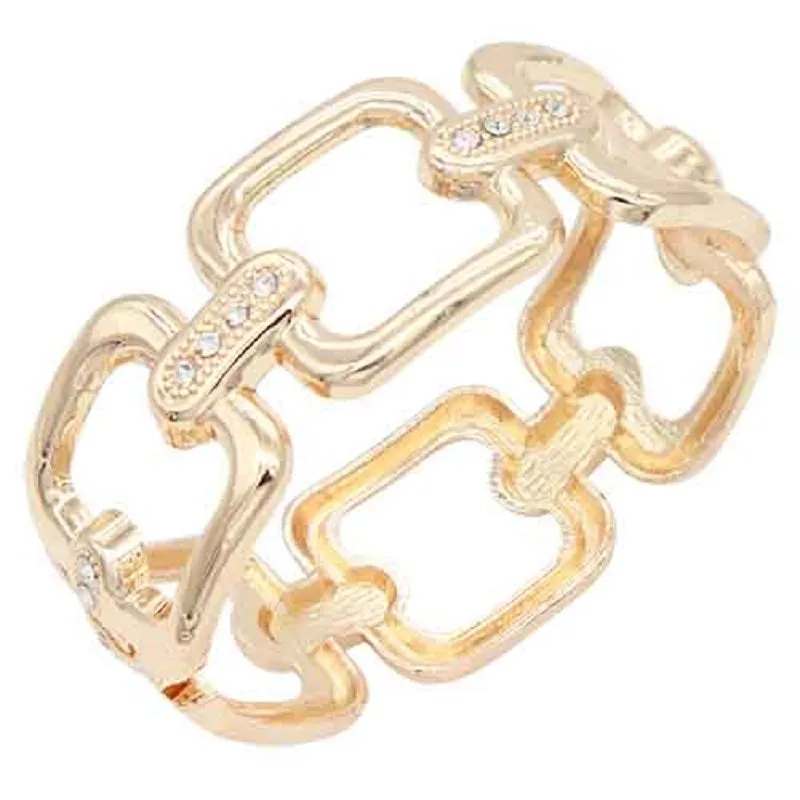 GOLD METAL BANGLE CLEAR STONES ( 5505 GD ) sold by Oh My Jewelry