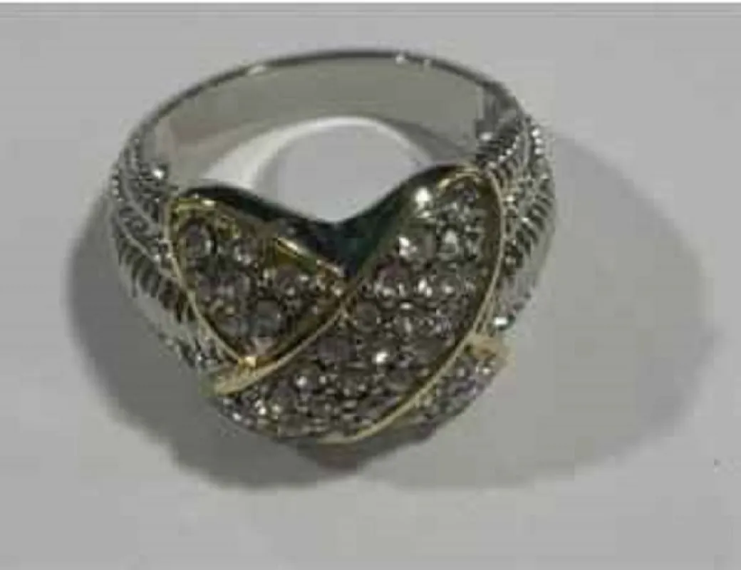 SILVER GOLD RING CLEAR STONES SIZE 7 ( 3232 SIZE 7 ) sold by Oh My Jewelry