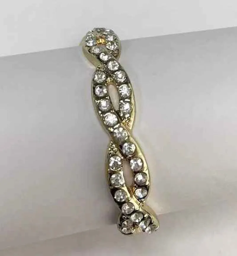 GOLD BANGLE CLEAR STONES ( 447 GCL ) sold by Oh My Jewelry