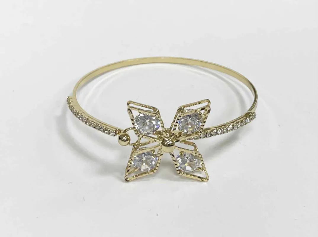 GOLD BANGLE CLEAR STONES ( 678 GCL ) sold by Oh My Jewelry