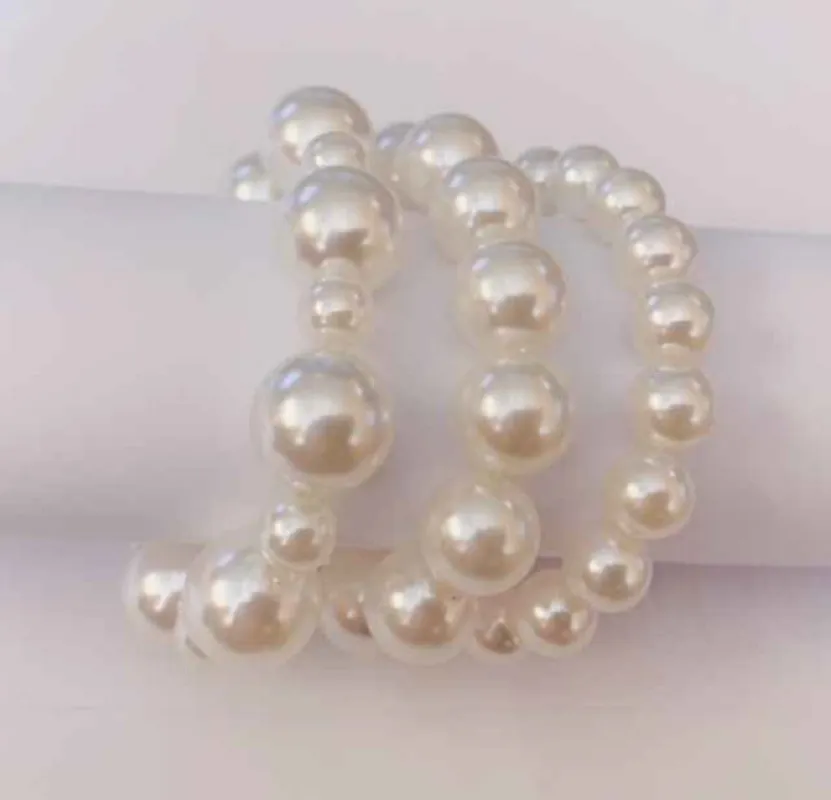 3 LAYER WHITE STRETCH BRACELET ( 593 WT ) sold by Oh My Jewelry