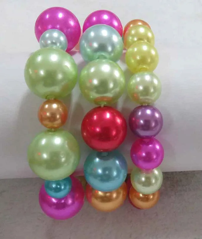 3 LAYER LIGHT MULTI COLOR STRETCH BRACELET ( 593 LMT ) sold by Oh My Jewelry
