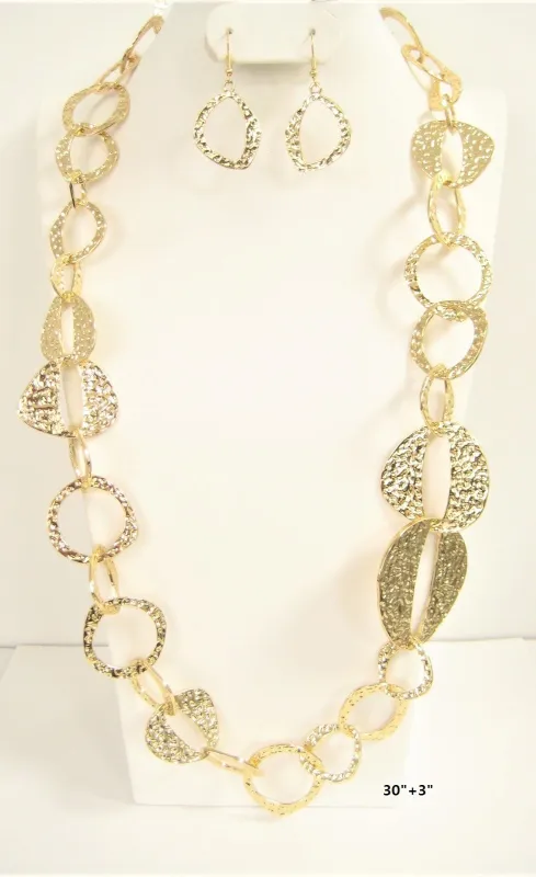 Long Gold Color Necklace Set ( 4848 G ) sold by Oh My Jewelry