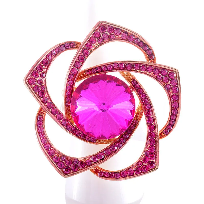 GOLD STRETCH RING FUCHSIA STONES ( 1295 GFU ) sold by Oh My Jewelry