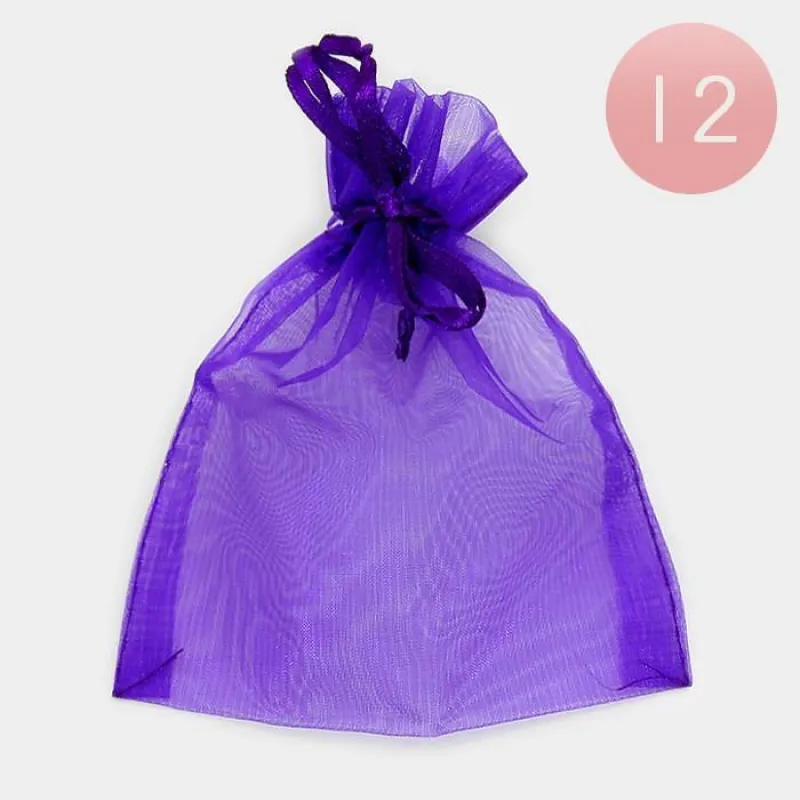 4" x 5” PURPLE Organza Gift Bag 12 Pieces M ( 1001 PP ) sold by Oh My Jewelry