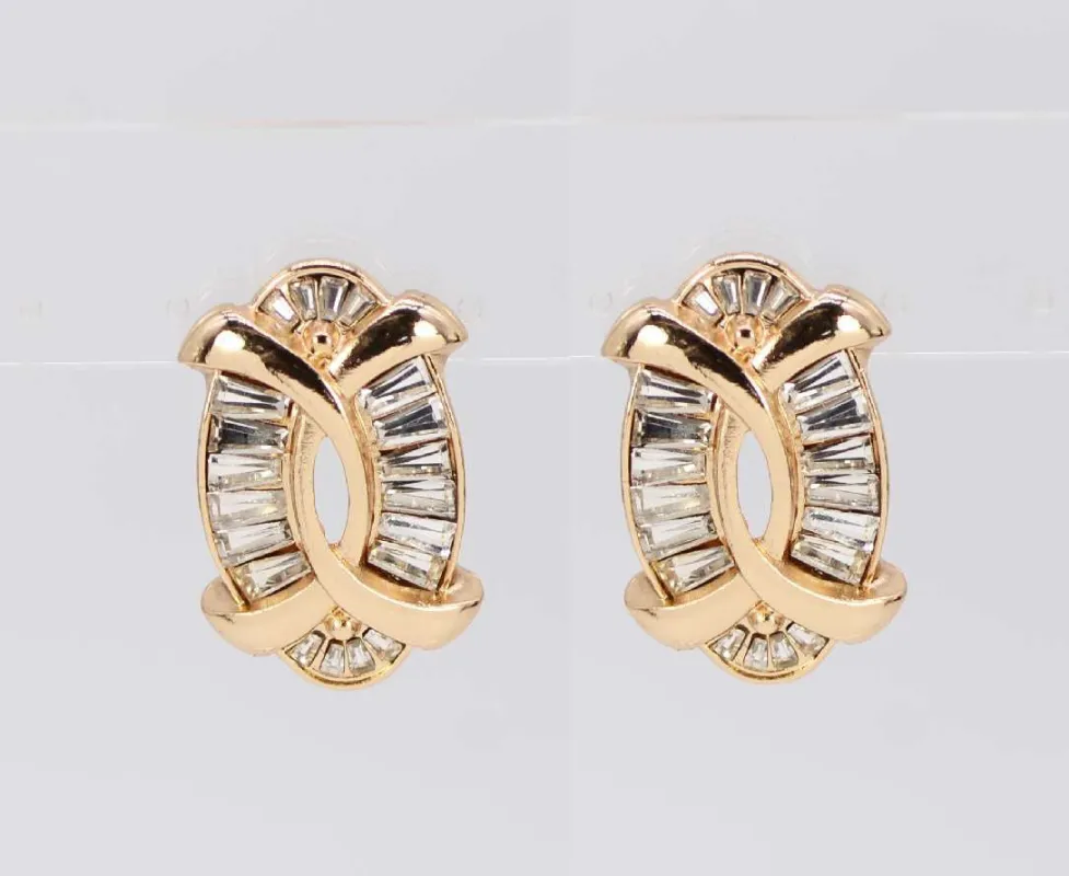 GOLD EARRINGS CLEAR STONES ( 3821 GLCRY ) sold by Oh My Jewelry