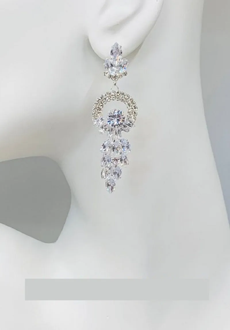 SILVER EARRINGS CZ CUBIC ZIRCONIA STONES ( 28254 1CL ) sold by Oh My Jewelry