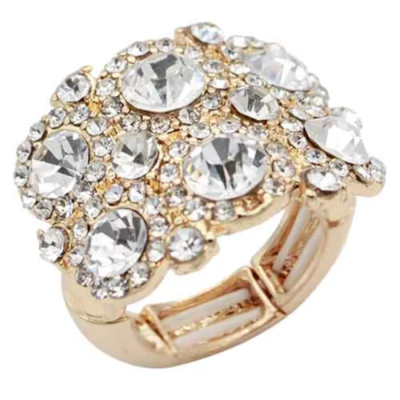 GOLD CLEAR STRETCH RING ( 2726 GDCL ) sold by Oh My Jewelry