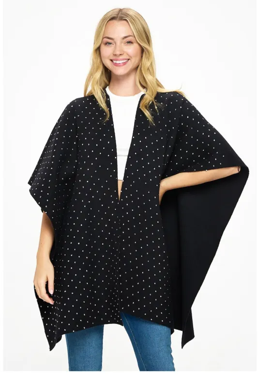 BLACK SHAWL SILVER STONES ( 0185 BKSL ) sold by Oh My Jewelry