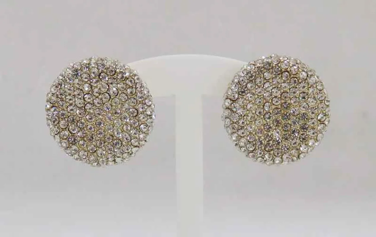 GOLD CLEAR CIRCLE EARRINGS ( 3238 GCL ) sold by Oh My Jewelry