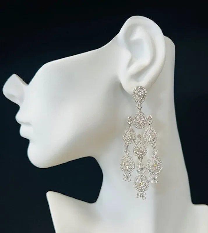 SILVER EARRINGS CLEAR STONES ( 2684 3CL ) sold by Oh My Jewelry