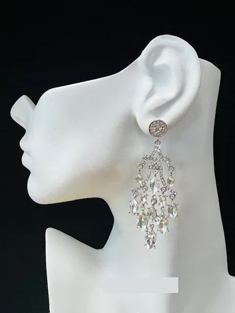 SILVER EARRINGS CLEAR STONES ( 2689 3CL ) sold by Oh My Jewelry
