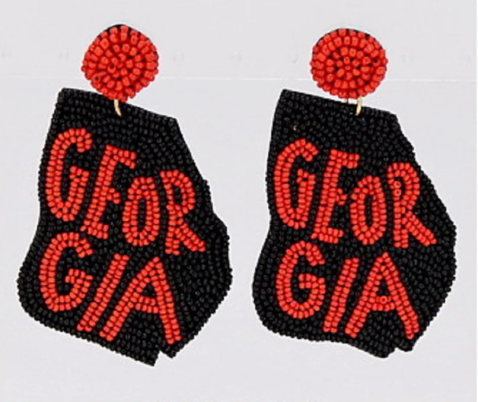 BLACK RED BEAD EARRINGS ( 1375 RDBK ) sold by Oh My Jewelry