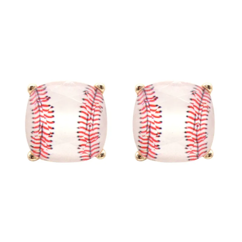 GOLD BASEBALL EARRINGS ( 5420 GD ) sold by Oh My Jewelry