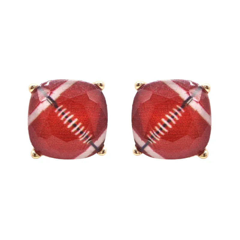 GOLD FOOTBALL EARRINGS ( 5423 GD ) sold by Oh My Jewelry