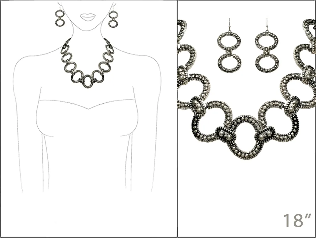SILVER NECKLACE SET ( 7245 AS ) sold by Oh My Jewelry